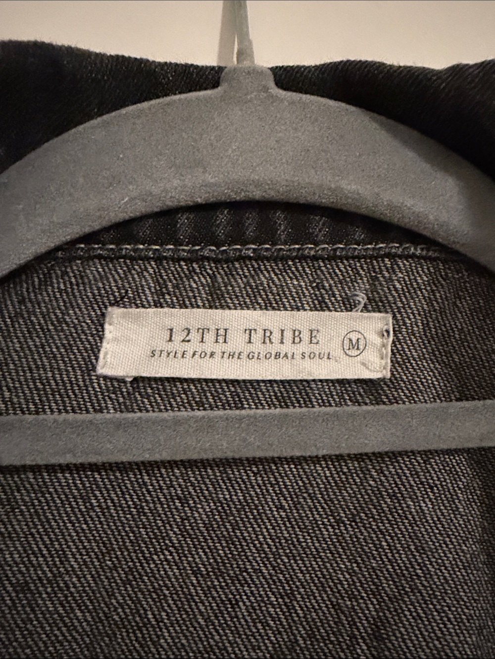 12th Tribe Washed Black Denim Dress - Picture 2 of 4